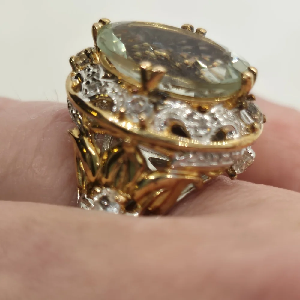 Like New Spectacular Rare Estate Victoria Wieck Genuine Prasiolite Ring - Picture 15 of 15